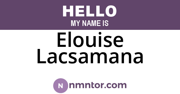 Elouise Lacsamana