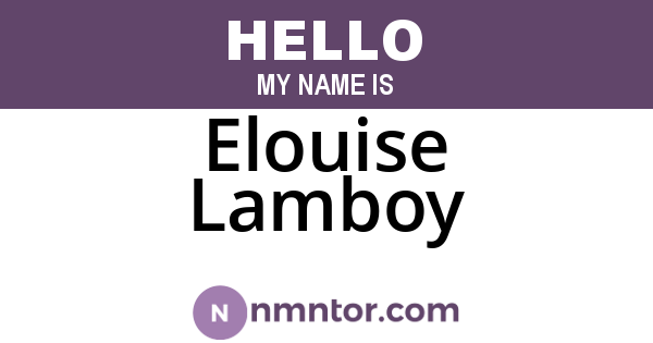 Elouise Lamboy