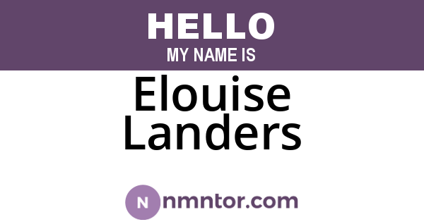 Elouise Landers