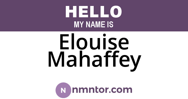 Elouise Mahaffey