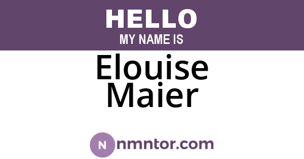 Elouise Maier