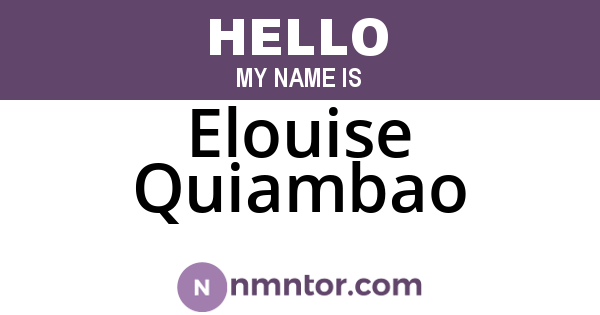 Elouise Quiambao