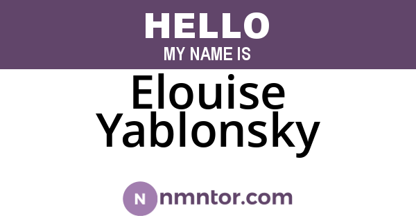 Elouise Yablonsky