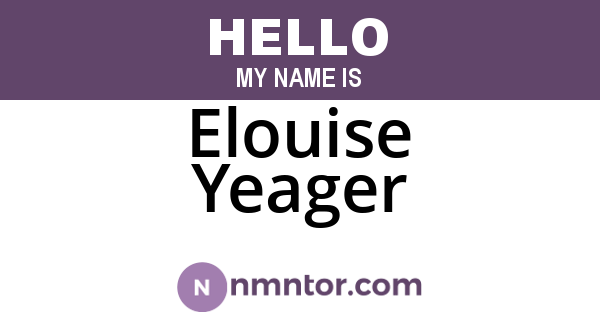 Elouise Yeager