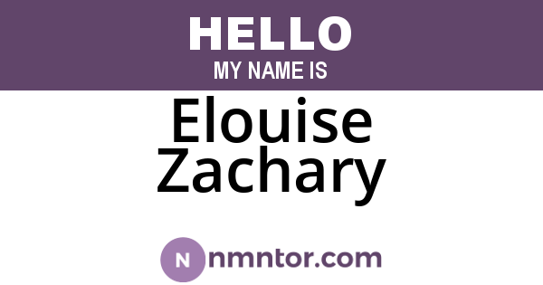 Elouise Zachary