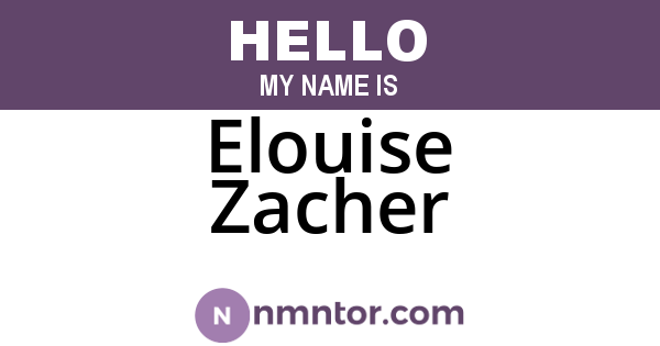 Elouise Zacher