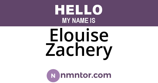 Elouise Zachery