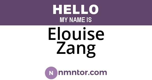 Elouise Zang
