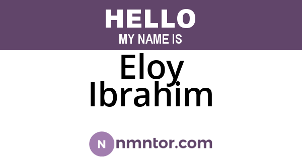 Eloy Ibrahim