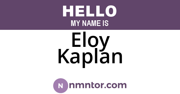 Eloy Kaplan