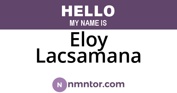 Eloy Lacsamana