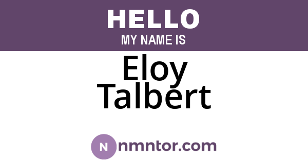 Eloy Talbert