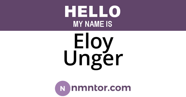 Eloy Unger