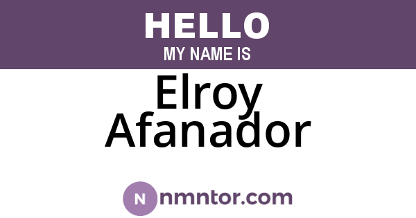 Elroy Afanador