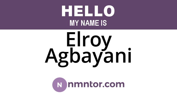 Elroy Agbayani