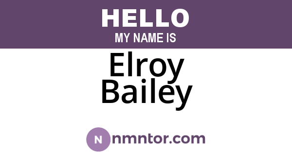 Elroy Bailey