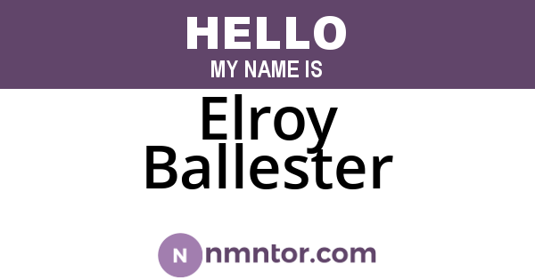Elroy Ballester