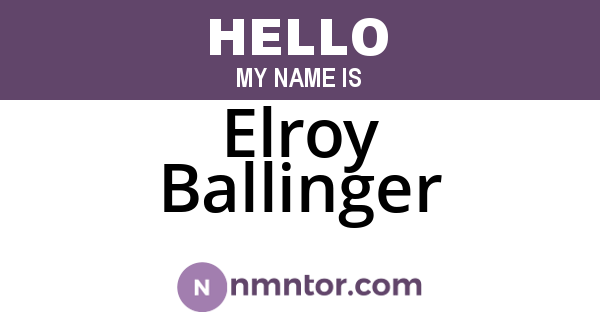 Elroy Ballinger