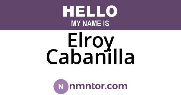 Elroy Cabanilla