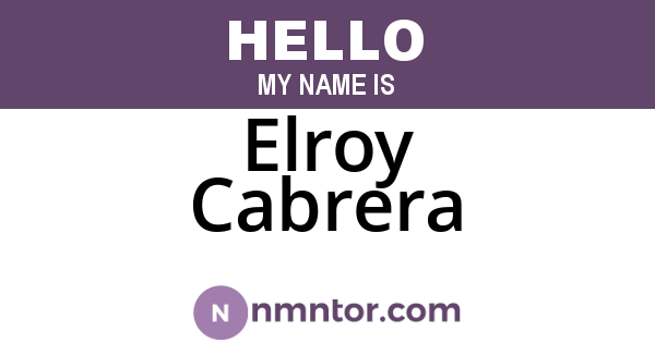Elroy Cabrera