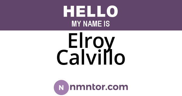 Elroy Calvillo