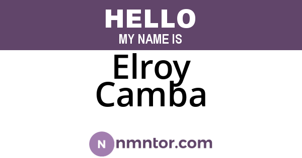 Elroy Camba