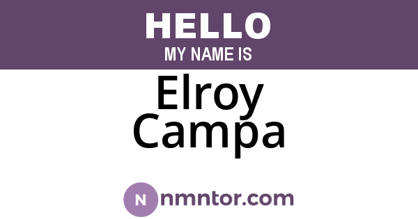 Elroy Campa