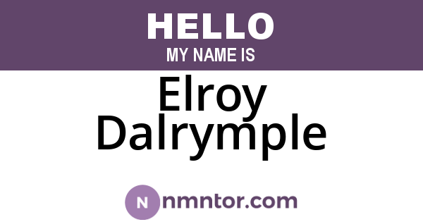 Elroy Dalrymple