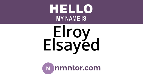 Elroy Elsayed