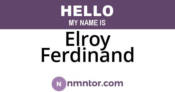 Elroy Ferdinand