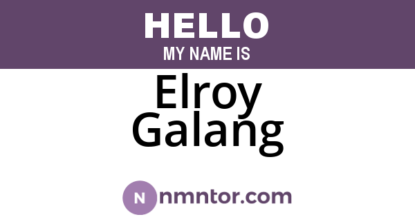 Elroy Galang