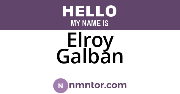Elroy Galban