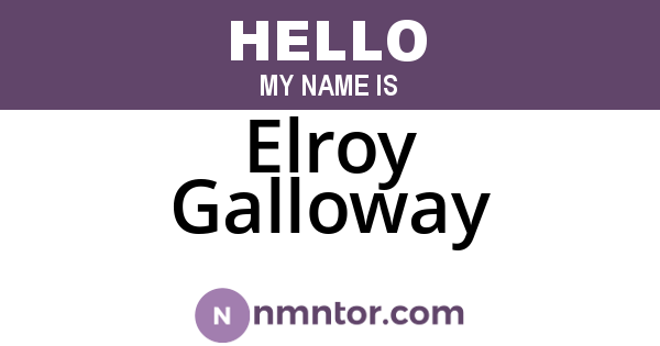 Elroy Galloway