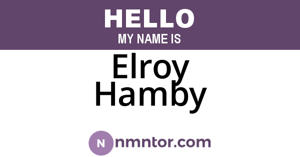 Elroy Hamby