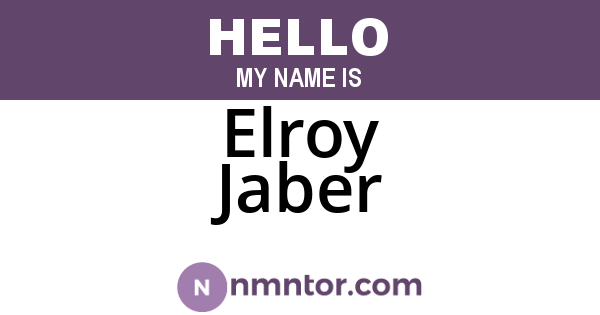 Elroy Jaber