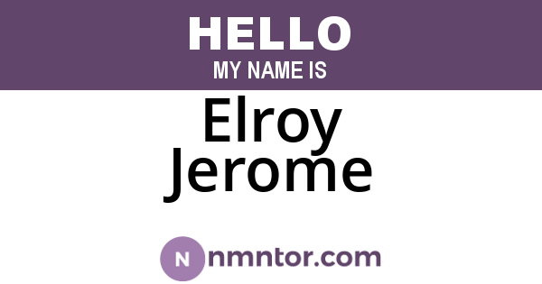 Elroy Jerome