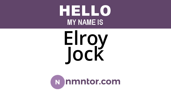 Elroy Jock