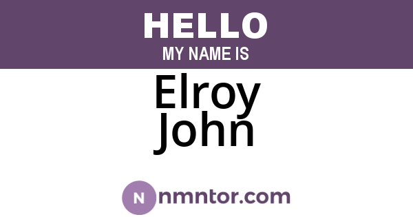 Elroy John