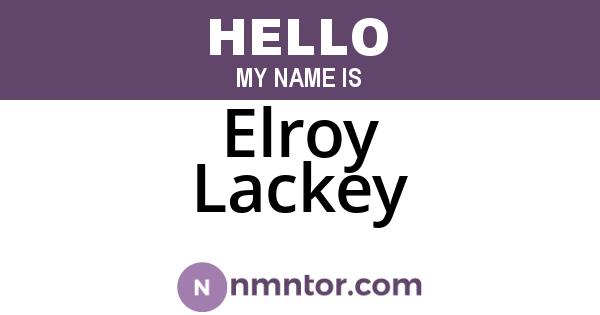 Elroy Lackey