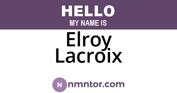 Elroy Lacroix