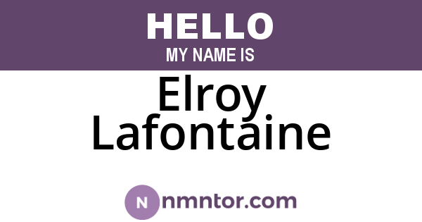 Elroy Lafontaine