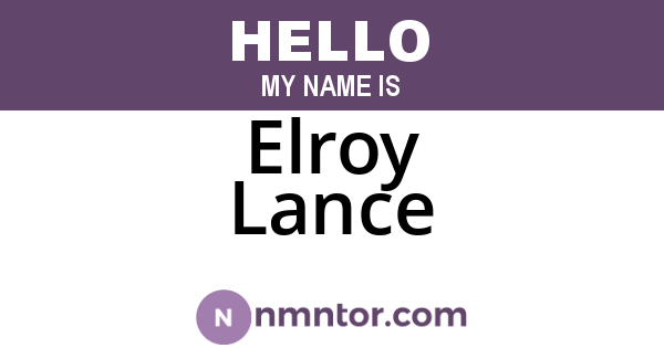 Elroy Lance