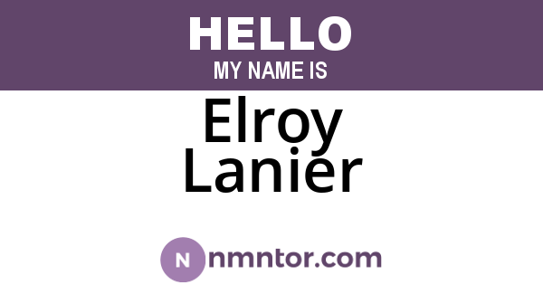 Elroy Lanier