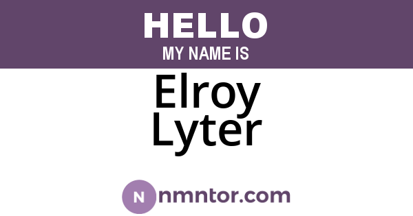 Elroy Lyter