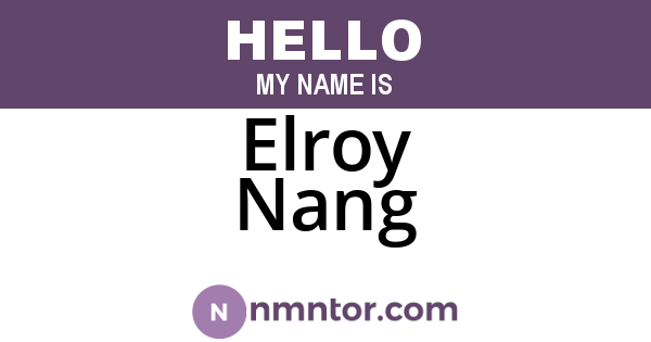 Elroy Nang