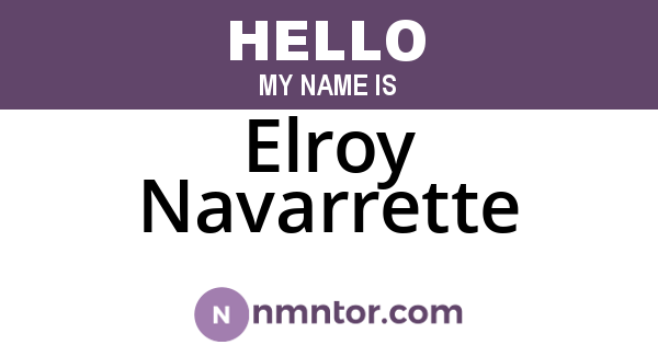 Elroy Navarrette