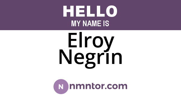 Elroy Negrin
