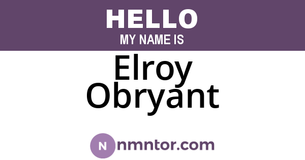 Elroy Obryant