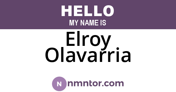 Elroy Olavarria