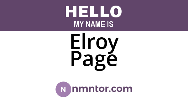 Elroy Page